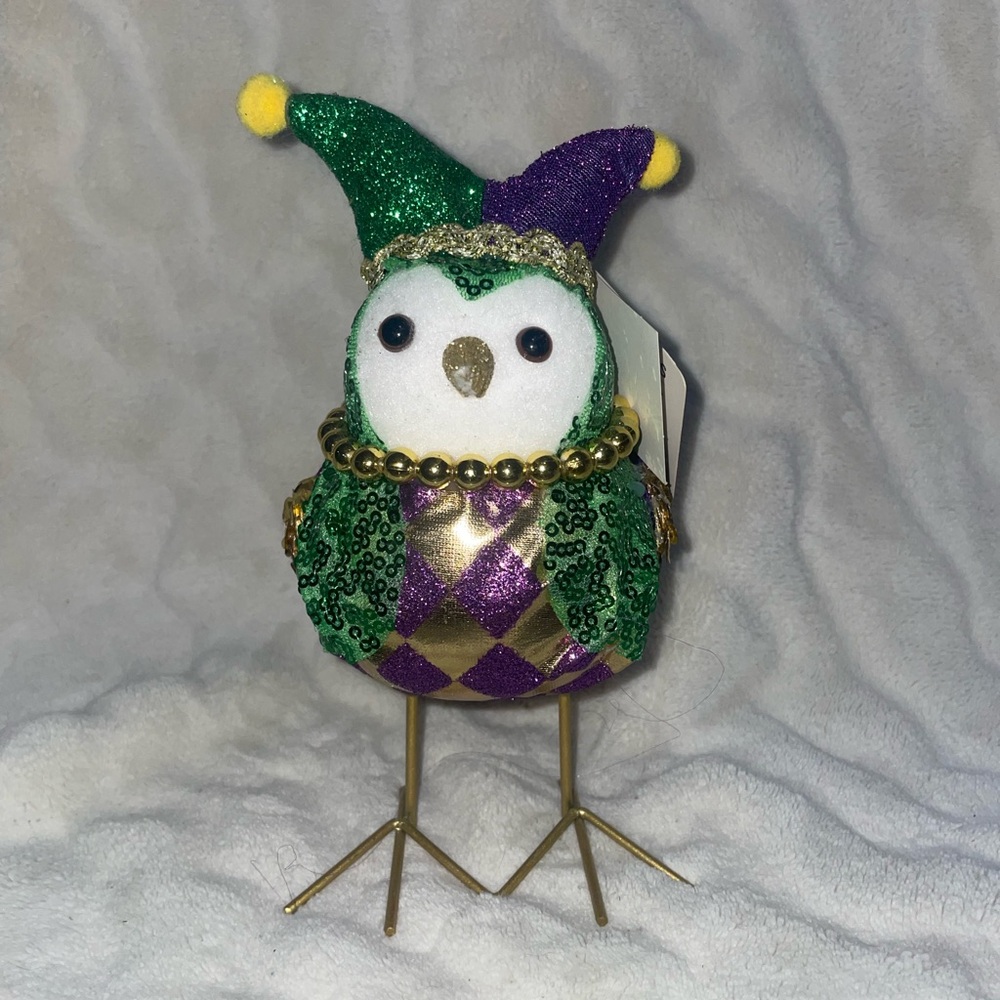 Mardi Gras Fabric bird (Walmart NWT); Green Version